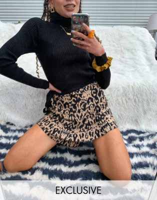 COLLUSION ribbed roll neck sweater in black