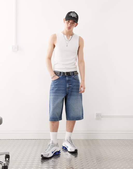 COLLUSION ribbed tank top in white with notch detail, 3 of 4