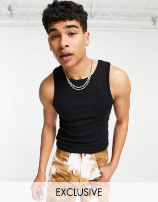 COLLUSION ribbed vest in black - ASOS Price Checker