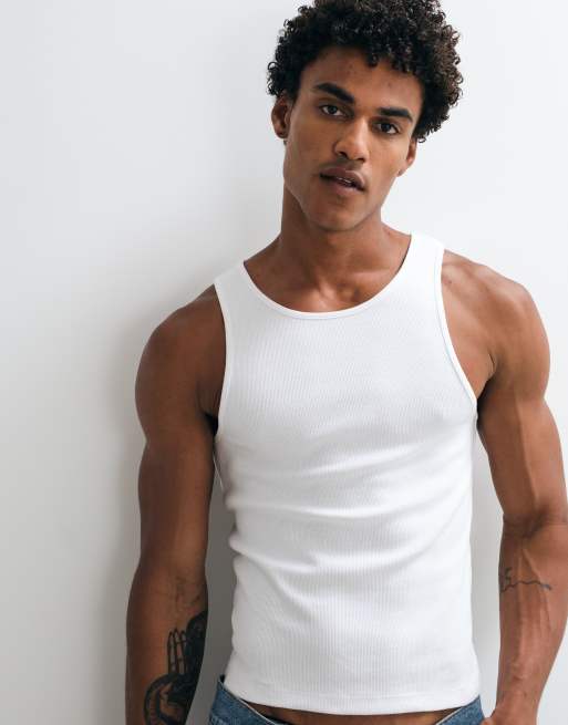 COLLUSION ribbed vest in white, 2 of 5