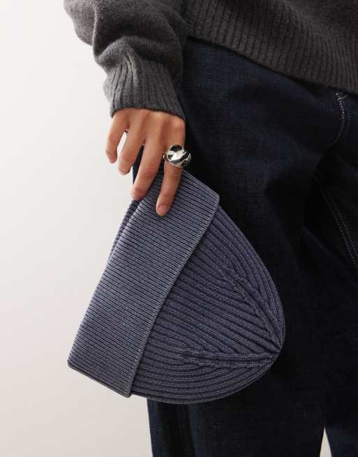 COLLUSION ribbed washed beanie in navy, 2 of 3