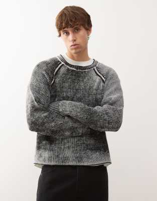COLLUSION Ribbed washed knitted jumper-Multi