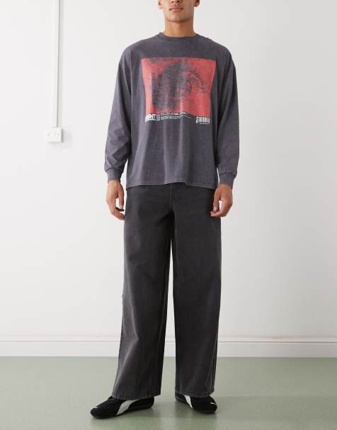 COLLUSION X003 wide leg jean in washed black