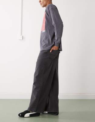 Collusion Riley Wide Leg Jeans In Black