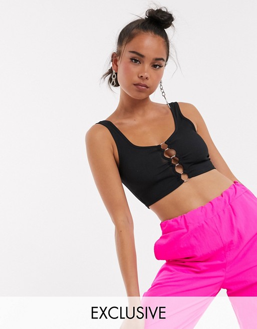 COLLUSION ring detail strappy bra top