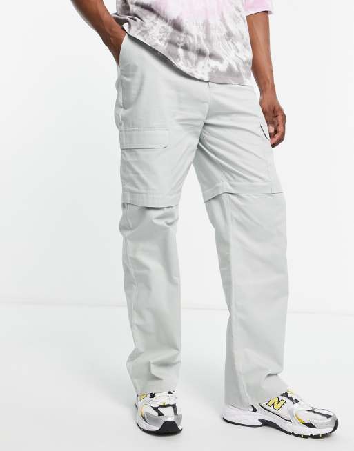 COLLUSION ripstop cargo pants in light grey