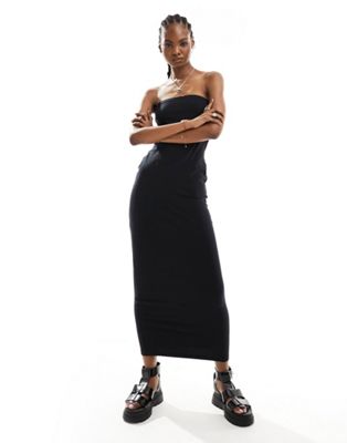 COLLUSION bandeau maxi dress in black  - ASOS Price Checker