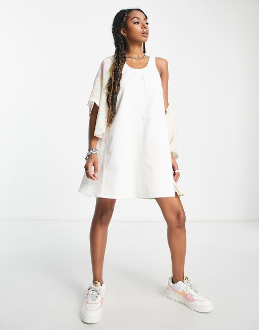 COLLUSION Robe courte fluide en jean Blanc ASOS