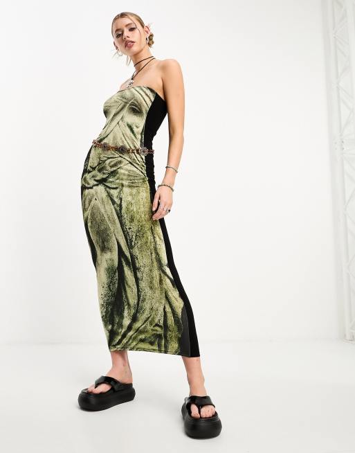 COLLUSION - Robe longue bandeau imprimée - Multicolore