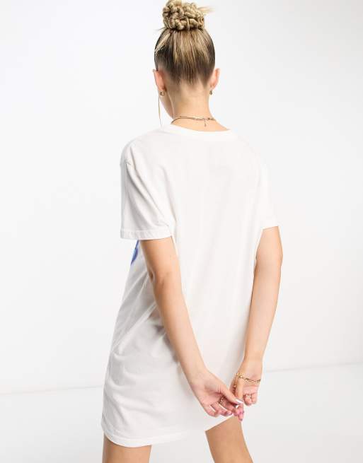 COLLUSION - Robe t-shirt à imprimé fleuri - Blanc , 3 de 4