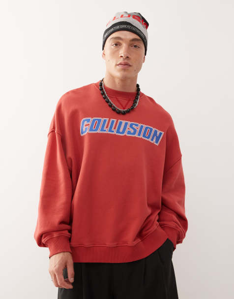 COLLUSION – Röd sweatshirt med boxig passform - view 1
