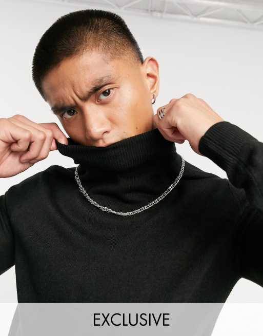 Asos black clearance roll neck