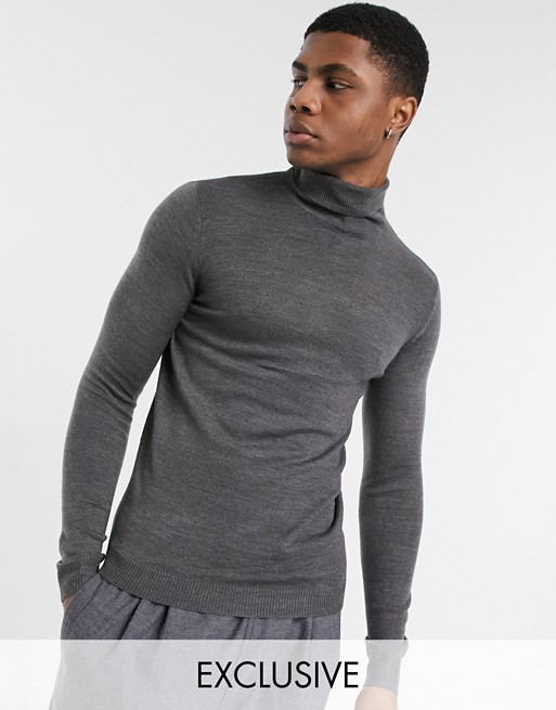 COLLUSION roll neck in grey