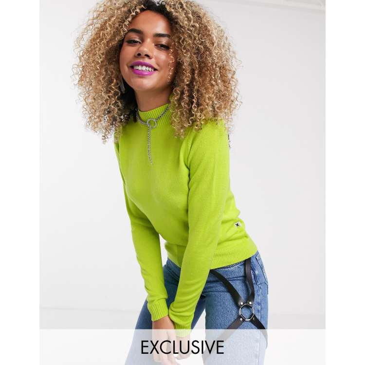 Lime roll hotsell neck jumper