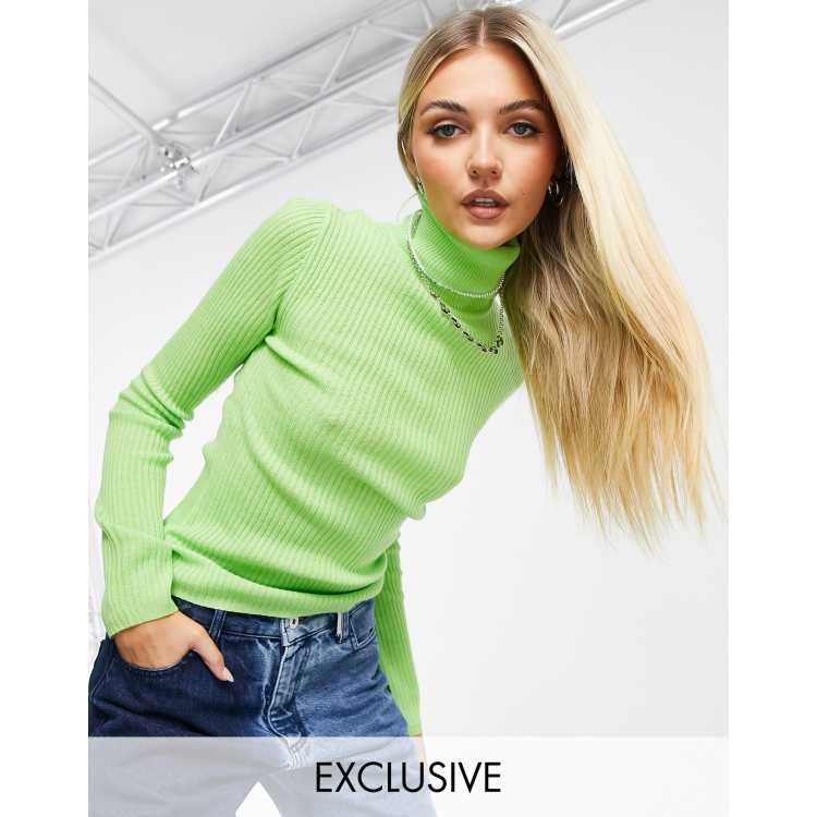 Lime roll neck jumper hotsell