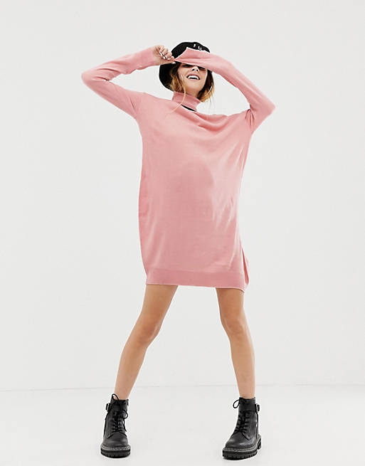 COLLUSION roll neck sweater dress