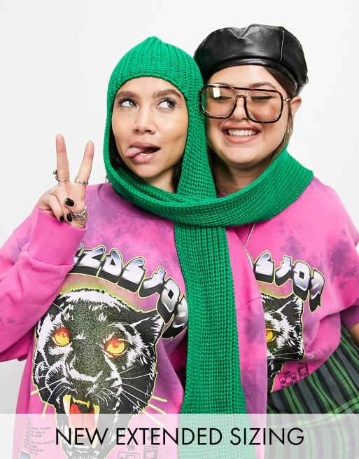 COLLUSION – Różowa bluza dresowa z efektem tie-dye i grafiką z lampartem 