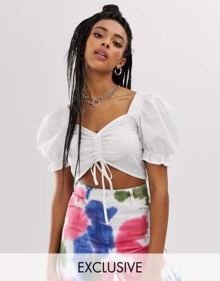 ruched front crop top