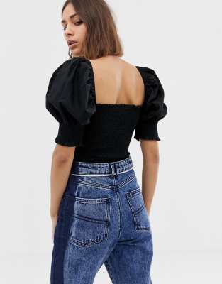 collusion ruched milkmaid top