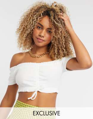 asos white bardot top