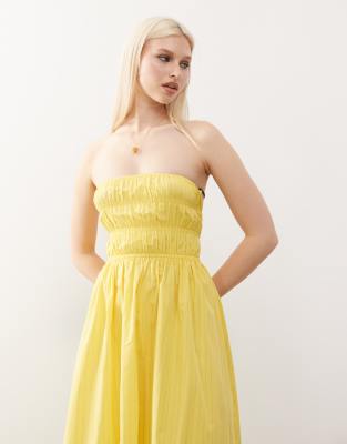 Collusion Ruched Thin Straps Maxi Dress