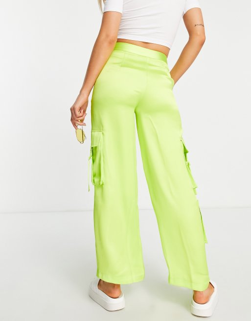 almost famous Lime Green Tie-Dye Cargo Pants