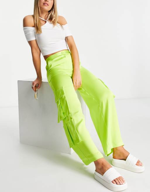 Neon Green Straight Leg Pant, Pants