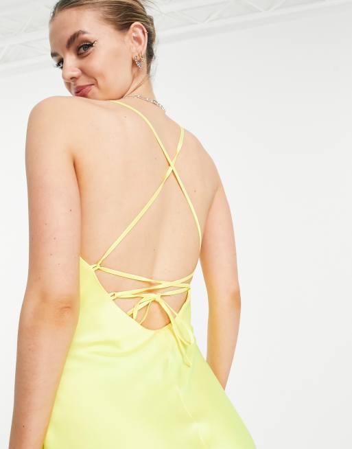 Asos yellow 2024 silk dress