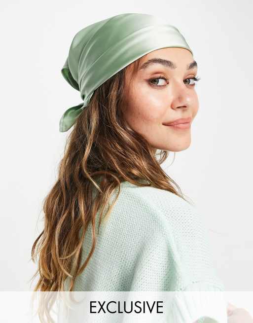 Green silk sale head scarf