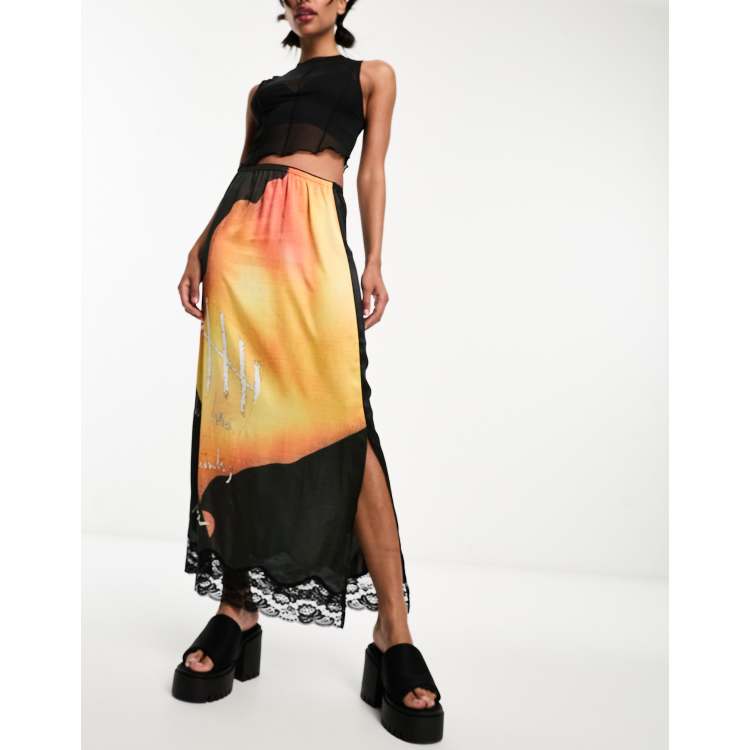 Satin Maxi Slip Skirt