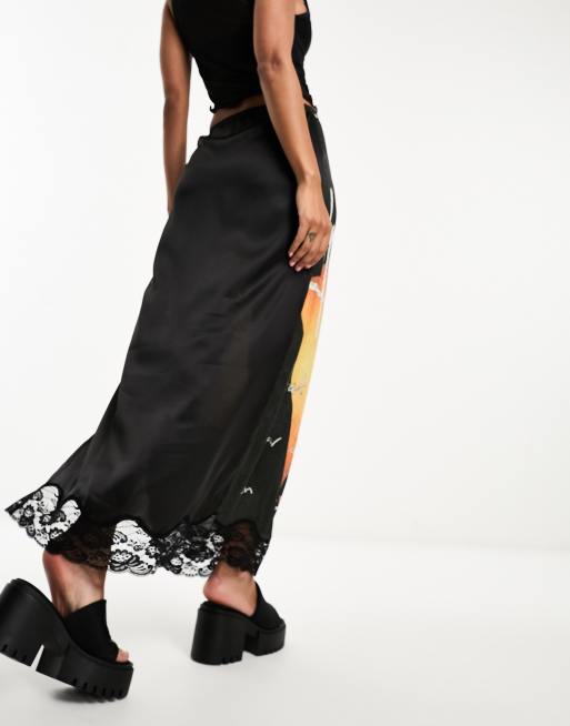 Satin Maxi Slip Skirt