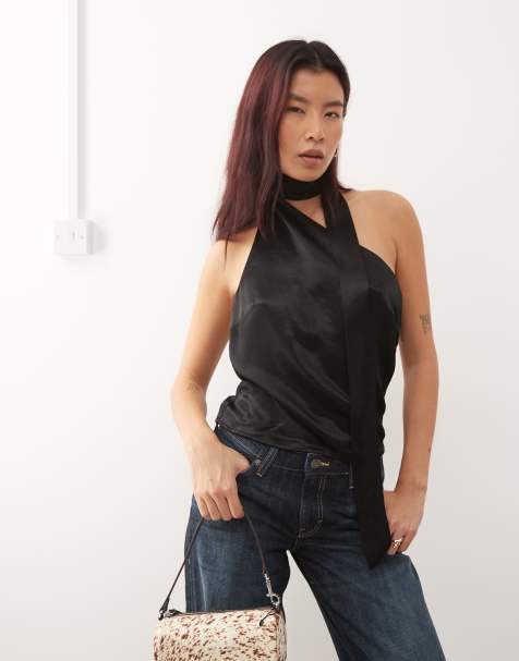 COLLUSION satin party scarf top