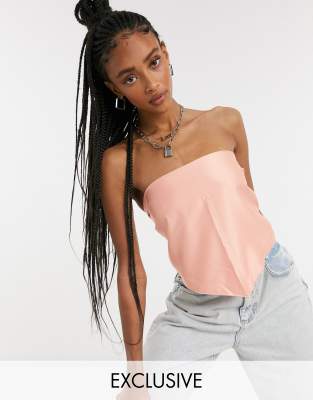 peach satin top