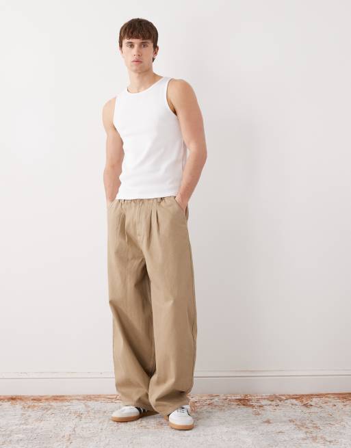 COLLUSION – Schlupfhose in Steinbeige mit XL-Ballonbein und Bundfalten, 2 von 5