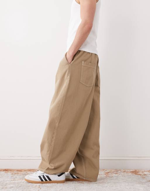 COLLUSION – Schlupfhose in Steinbeige mit XL-Ballonbein und Bundfalten, 3 von 5