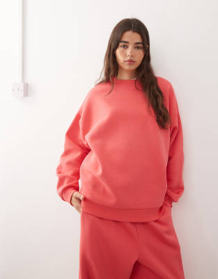 COLLUSION - Schweres Sweatshirt in Rot mit kastigem Schnitt
