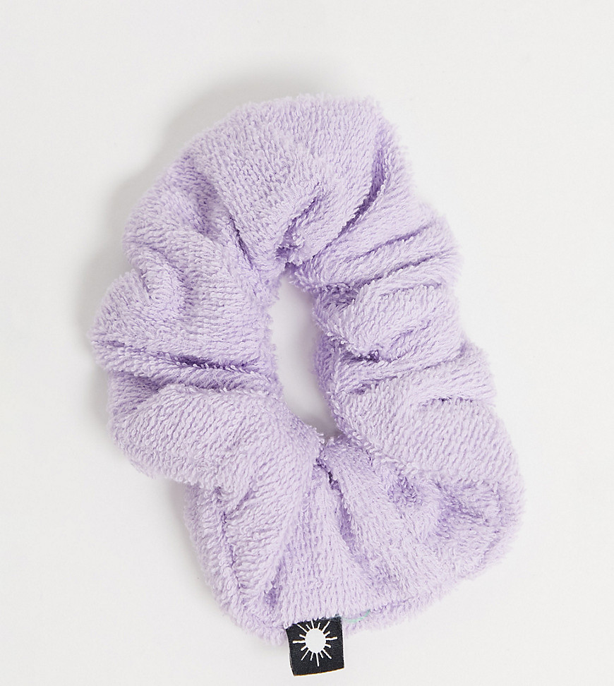 COLLUSION scrunchie in lilac terrycloth-Purple