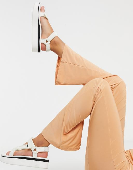 COLLUSION seam detail disco flares in blush, 3 of 4