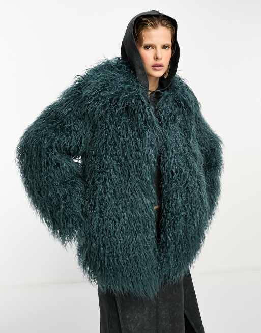 Oversized hot sale shaggy jacket