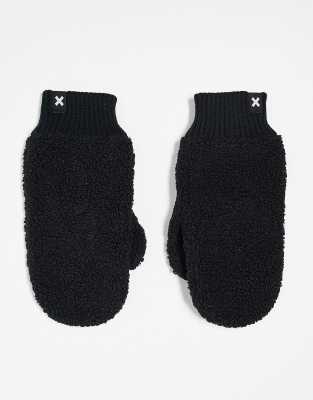 Collusion COLLUSION shearling mitten in black