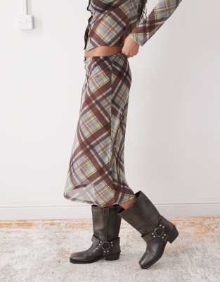 Collusion Sheer Awkward Length Skirt In Multi