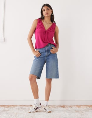 Collusion Sheer Cami Top In Pink