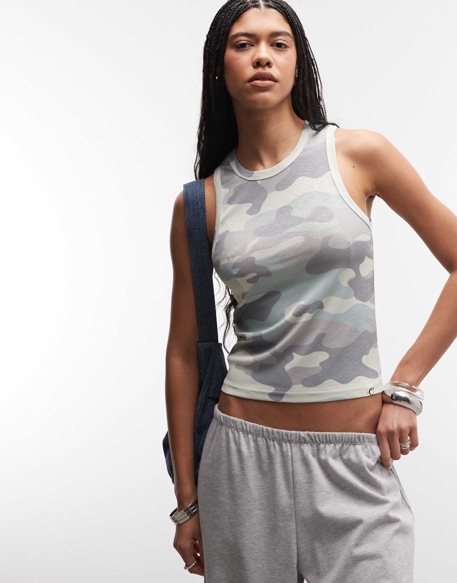 collusion sheer camo tank top
