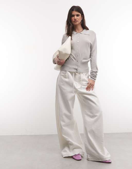 COLLUSION sheer knit cardigan in grey, 2 of 4