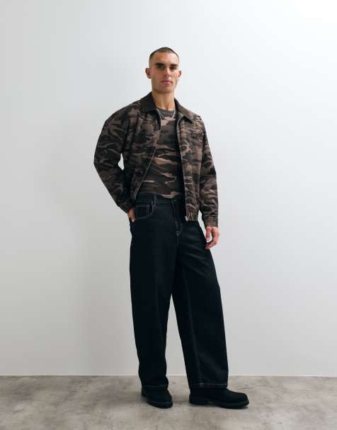 COLLUSION sheer long sleeve fitted t-shirt in camo - view 1