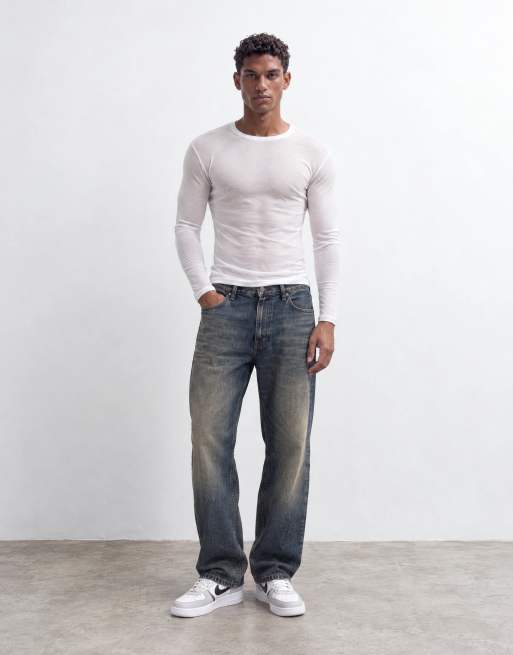 COLLUSION sheer long sleeve fitted t-shirt in white, 8 of 10