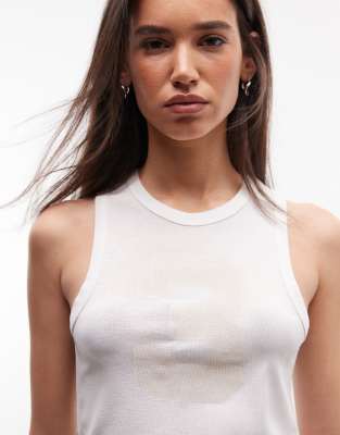 Collusion Sheer Number Sports Tank Top-white In Neutral
