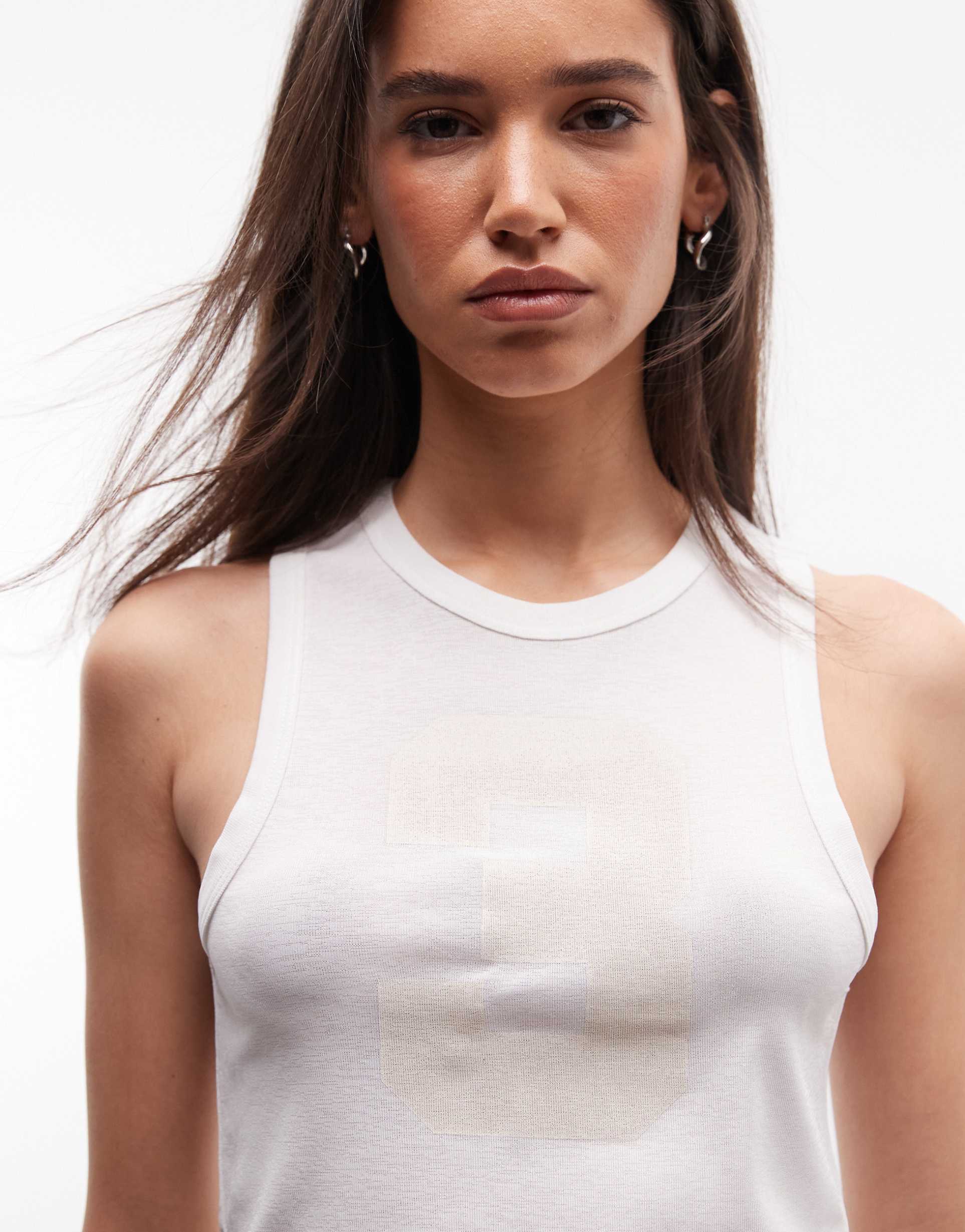 collusion sheer number sports tank top