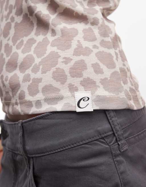 COLLUSION sheer print tank top in leopard print, 2 of 4