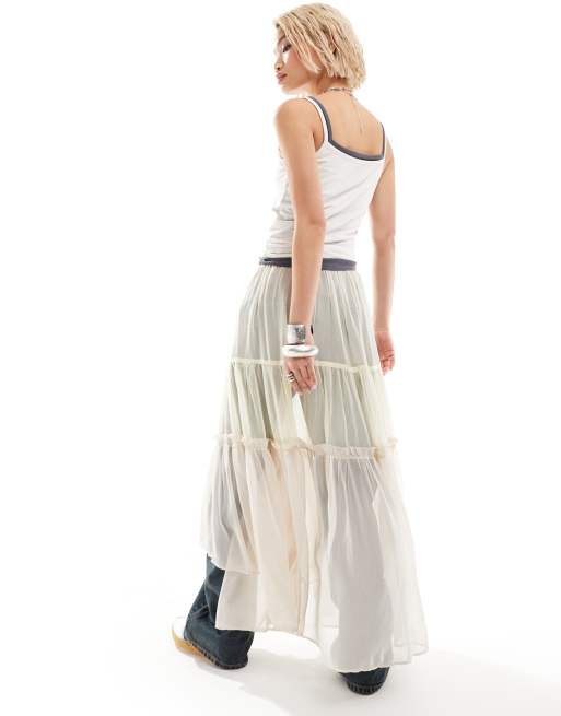 Off white maxi skirt best sale